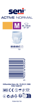 Biała etykieta Seni Active Normal, rozmiar M (80-110 cm), majtki chłonne dla średniego nietrzymania, 5.5 kropli.
