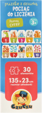 Kolorowe puzzle Czuczu Pociąg do Liczenia dla dzieci 3+, 30 elementów, z wagonami 1-10.