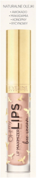 Eveline OH!my LIPS Lip Maximizer z jadem pszczoły i olejkami, w złoto-różowej tubce, widok z przodu.
