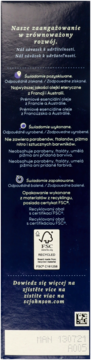 Ciemnoniebieskie opakowanie Glade Aromatherapy, widok z tyłu, z polskim tekstem o zrównoważeniu i logo FSC.