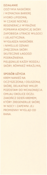 Tekst: działanie i sposób użycia naturalnego kremu do pielęgnacji skóry na jasnym, beżowym tle.