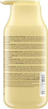 Holify Energetyzujący balsam, tył kremowej butelki z pompką. Widoczny tekst opisujący skład z olejkiem pomarańczowym.