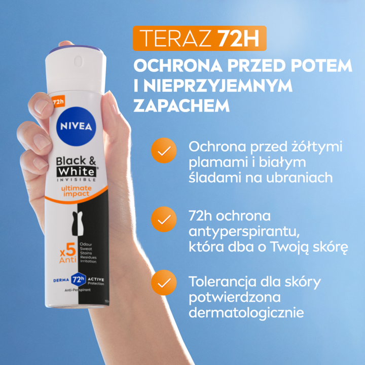 NIVEA Anti-Perspirant Black&White Invisible Ultimate Impact – 150 Ml Deo Für Männer & Frauen