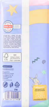 Tył fioletowo-niebieskiego opakowania pieluchomajtek Babydream Junior, 12-17 kg, 20 sztuk, z certyfikatem dermatologicznym.