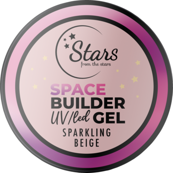 Stars from the stars SPACE BUILDER GEL Sparkling Beige. Beżowy UV/LED żel budujący do paznokci w okrągłym słoiku.