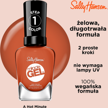 SALLY HANSEN Miracle Gel ,lakier do paznokci, żelowy, nr 388 A Hot Minute,od-dostawcy