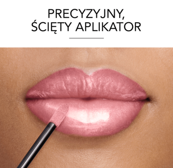 Nawilżający błyszczyk Bourjois Fabuleux Gloss nr 11 aplikowany na usta precyzyjnym ściętym aplikatorem.