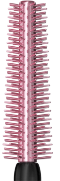 Maybelline Lash Sensational Sky High Pink Air, różowa szczoteczka o kształcie wieży, z licznymi, krótkimi ząbkami.