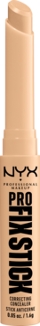 NYX Professional Makeup Pro Fix Stick concealer in a light skin-toned stick, extended from its cylindrical tube.