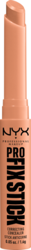 NYX Pro Fix Stick korektor w sztyfcie, nr 04 dark peach, kremowa konsystencja, widok z przodu.