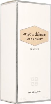 Kremowe pudełko Givenchy Ange ou Démon Le Secret Eau de Parfum z beżową etykietą, widok z przodu.