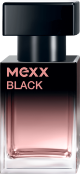 MEXX Black woda toaletowa dla kobiet, elegancki flakon ombre z czerni w róż, widok z przodu.