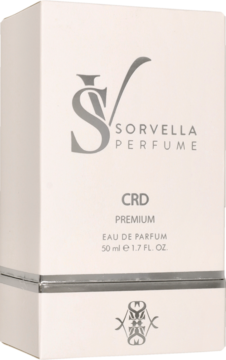 Sorvella Perfume CRD PREMIUM 50ml, elegancka męska woda perfumowana w białym pudełku, widok z przodu.