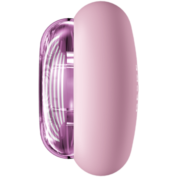 Różowy soniczny masażer Geske Cool & Warm 9w1, pionowy widok z boku, z podświetlaną głowicą.