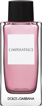 Dolce & Gabbana L'Imperatrice Limited Edition, różowa woda toaletowa w szklanym flakonie, widok z przodu.