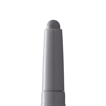 Zbliżenie na szarą, okrągłą końcówkę matowego cienia w kredce IsaDora Smoky Grey.