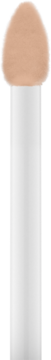 Vertical Catrice makeup sponge applicator for True Skin concealer: white handle, soft, rounded beige tip.