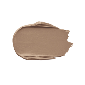 Zbliżenie na kremowy bronzer Your Kaya Cool Almond, próbka jasnego, chłodnego beżu z kremową teksturą na czarnym tle.