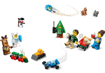 LEGO City Kalendarz adwentowy 2025. Figurki renifera, misia polarnego, choinki i świąteczne minimodele.