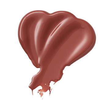 Błyszcząca pomadka Essence Glossy Glaze Livin La Vida Mocha, intensywny brąz. Lśniący, sercowaty ślad produktu.
