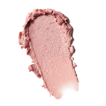 Kremowy rozświetlacz Everybody London Pink. Zbliżenie na różowy swatch z efektem tafli, masełkowa konsystencja.