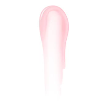 Błyszcząca smuga różowego olejku do ust e.l.f. Glow Reviver Lip Oil Pink Quartz na białym tle.