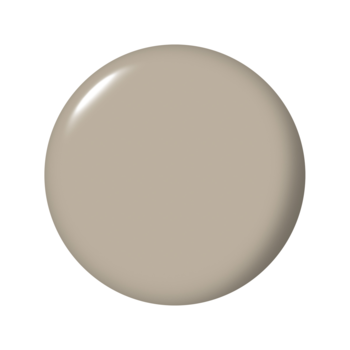 Okrągły wzornik klasycznego lakieru do paznokci w błyszczącym, jasnym odcieniu beżowo-szarym (greige).