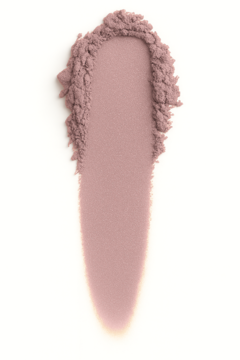 Highlighter Mini Glow, pudrowy swatch w kolorze nude różu na białym tle, miękko rozproszony.