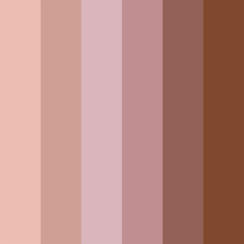 Paleta cieni Iconic Eyeshadow Palette 2: sześć pionowych pasm odcieni nude, od beżu po brąz.