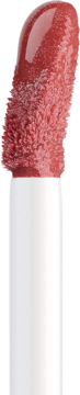 Zbliżenie aplikatora błyszczyka Artdeco Plumping Lip Fluid Goddess, z błyszczącą, czerwonobrązową masą i białym uchwytem.