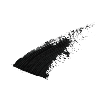 ARTDECO Amazing Effect Mascara, czarna, gęsta smuga tuszu na białym tle, ukazująca teksturę produktu.