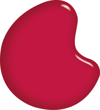 Duża, błyszcząca, wiśniowa fasolka żelowa (jelly bean) z odbiciami światła, widok pod kątem.