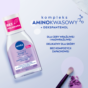 NIVEA Płyn Micelarny z aminokwasami, bez zapachu, dla cery wrażliwej. Widok z przodu.