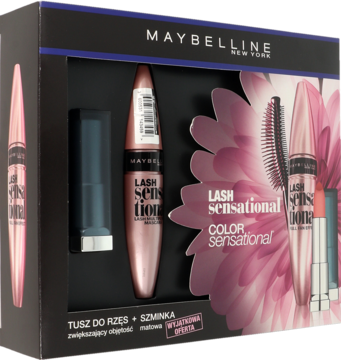 MAYBELLINE NEW YORK ,tusz do rzęs Lash Sensational, szminka do ust Color Sensational,od-dostawcy