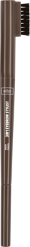 Brązowa kredka do brwi Eyebrow Stylist 3 in 1 z grzebykiem, pionowo, do kształtowania i wypełniania.