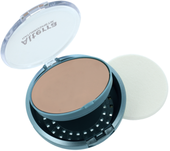 Otwarty kompakt Alterra Camouflage Make-Up Light: jasny podkład matujący z wit. E i gąbeczką.