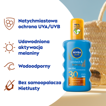 NIVEA SUN Protect & Bronze ,balsam do opalania w sprayu, aktywizujący opaleniznę, SPF 30,od-dostawcy