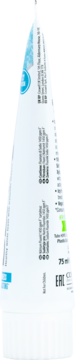 Tubka pasty BlanX Nordic White 75ml, widok z boku, etykieta z polskim opisem składników na białym tle.