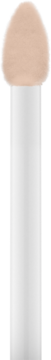 Aplikator korektora Catrice True Skin z białą rączką i beżową, półokrągłą gąbką, widok z przodu.