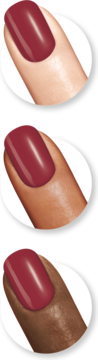 Lakier Sally Hansen Miracle Gel 256 Proper P Rose, burgund, na paznokciach o różnych karnacjach. Glossy efekt żelowy.