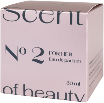 Scent of beauty N°2 woda perfumowana dla kobiet 30ml w jasnoróżowym pudełku, widok 3/4.
