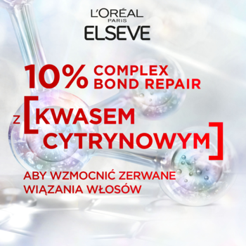L'Oréal Elseve Bond Repair z 10% kompleksem kwasu cytrynowego, wzmacniający zniszczone wiązania włosów.