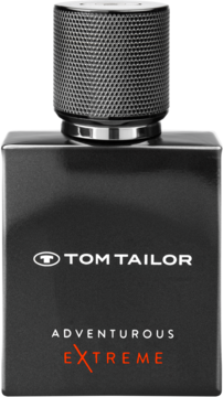 Tom Tailor Adventurous Extreme Man woda toaletowa, ciemna butelka, teksturowana nakrętka, napis "EXTREME" przekreślony.
