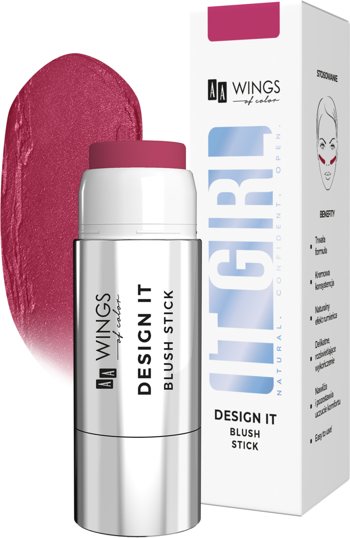AA WINGS OF COLOR, , róż w sztyfcie, nr 03, Cherry Rouge, 5 g ...