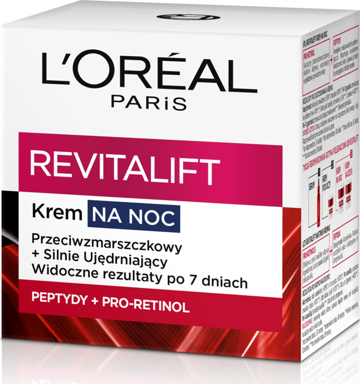 L'ORÉAL PARIS, Revitalift, krem do twarzy, przeciwzmarszczkowy, silnie ujędrniający, na noc, 50 ml