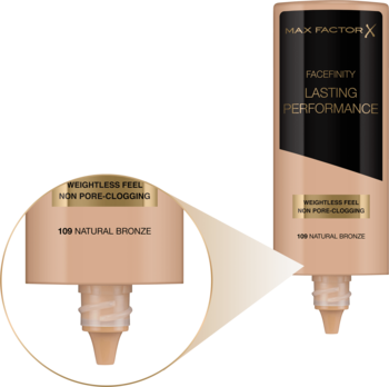 MAX FACTOR ,długotrwały podkład kryjący do twarzy nr - 109 natural bronze,kompozycja-1