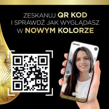 Syoss Oleo Intense, reklama z QR kodem: zeskanuj i sprawdź, jak wyglądasz w nowym kolorze włosów.