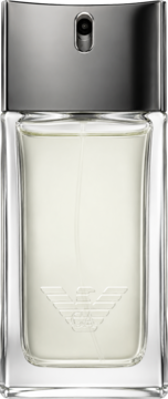 Emporio Armani Diamonds for Men EDT, szklany flakon z bladożółtym płynem, srebrna głowica i logo.
