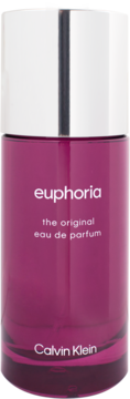 Calvin Klein Euphoria the original eau de parfum w magenta butelce z srebrnym korkiem, frontowy widok.