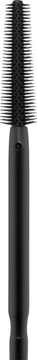Czarny tusz Essence Maximum Definition, pogrubiający, z elastyczną szczoteczką z włókien, widok z przodu.